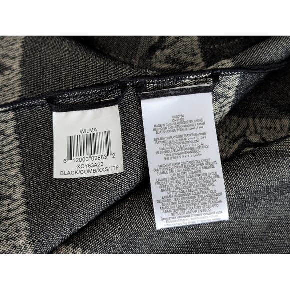 BCBGMaxAzria Wilma Dress in Black Combo Size XXS - Picture 10 of 13